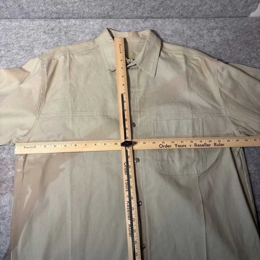 Marlboro Gear Canvas Button Up Shirt Mens Large Beige Vintage 99 Workwear - Picture 5 of 5